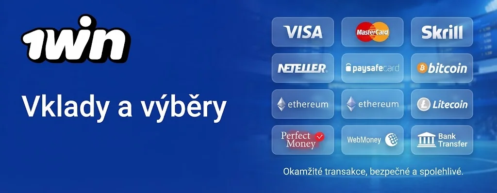 Platební metody 1win – vklady a výběry v Kč